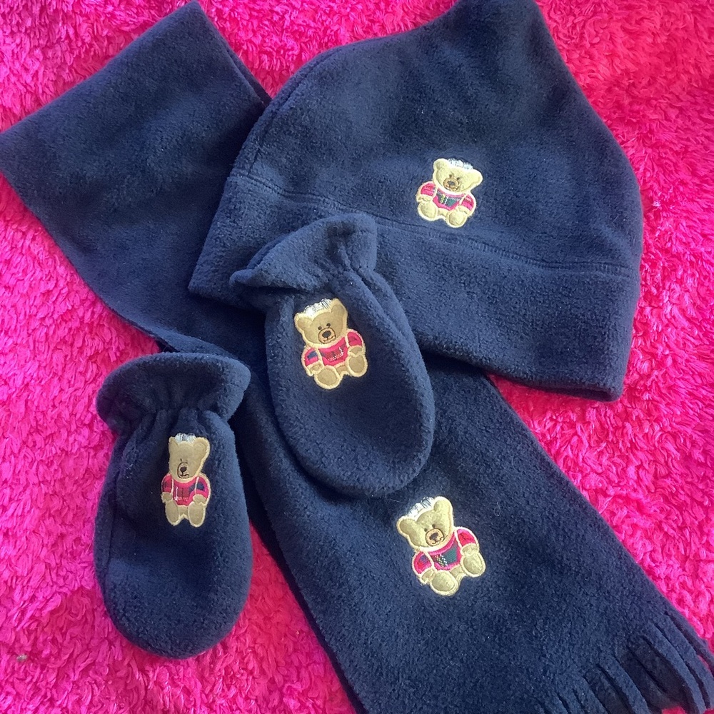 Teenage StBernard Adorable Bear Blue Hat Set